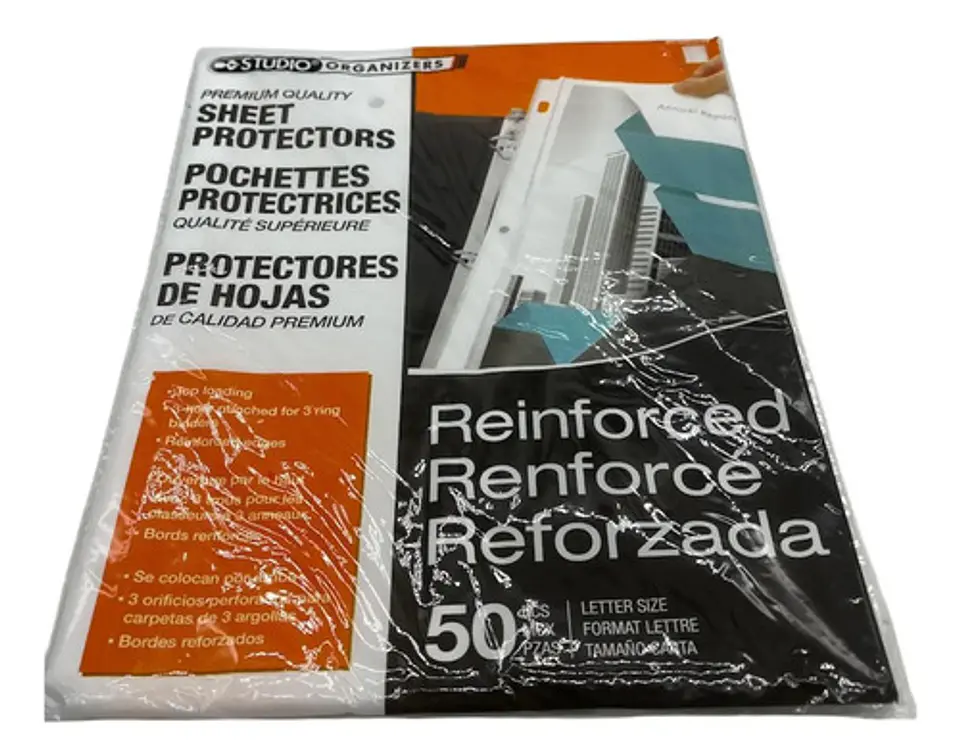 Protectores De Hojas Studio Organizers Carta Plástico Reforzado 50 Unidades 1