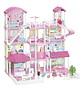 Casa De Muñecas 4 Pisos House Models Infantil Con Muebles Rosa Chicle - Miniatura 2