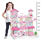 Casa De Muñecas 4 Pisos House Models Infantil Con Muebles Rosa Chicle - Miniatura 4