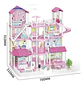 Casa De Muñecas 4 Pisos House Models Infantil Con Muebles Rosa Chicle - Miniatura 5