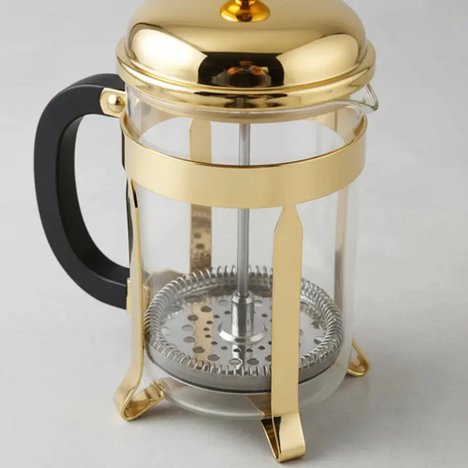 Cafetera Prensa Francesa 350ml Vidrio Color Oro Rosa Dorado 9