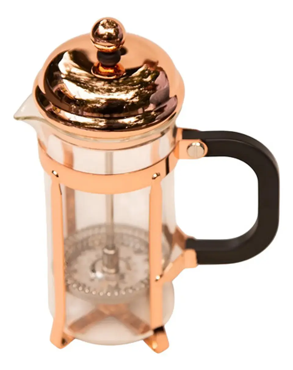 Cafetera Prensa Francesa 350ml Vidrio Color Oro Rosa Dorado 13
