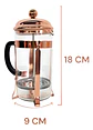 Cafetera Prensa Francesa 350ml Vidrio Color Oro Rosa Dorado - Miniatura 14