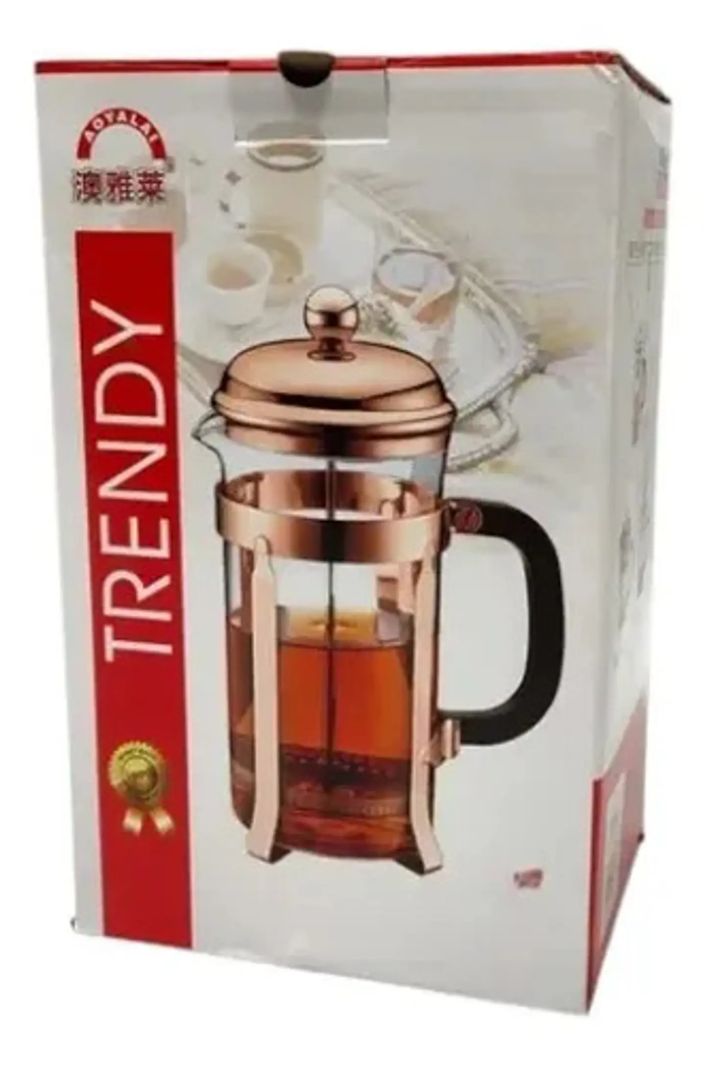 Cafetera Prensa Francesa 350ml Vidrio Color Oro Rosa Dorado 16