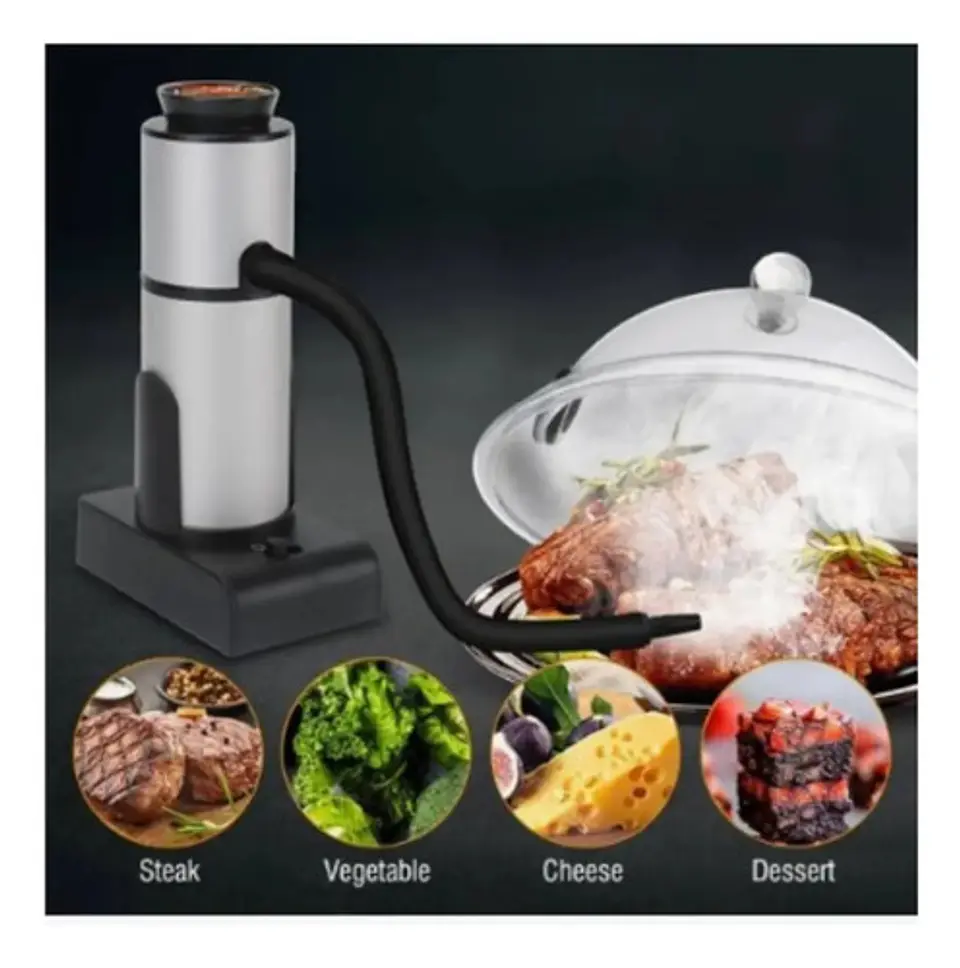 Infusor De Humo Portátil Tugemet Para Cócteles Y Bebidas, Kit De 13 Piezas Gris Oscuro Mate 4