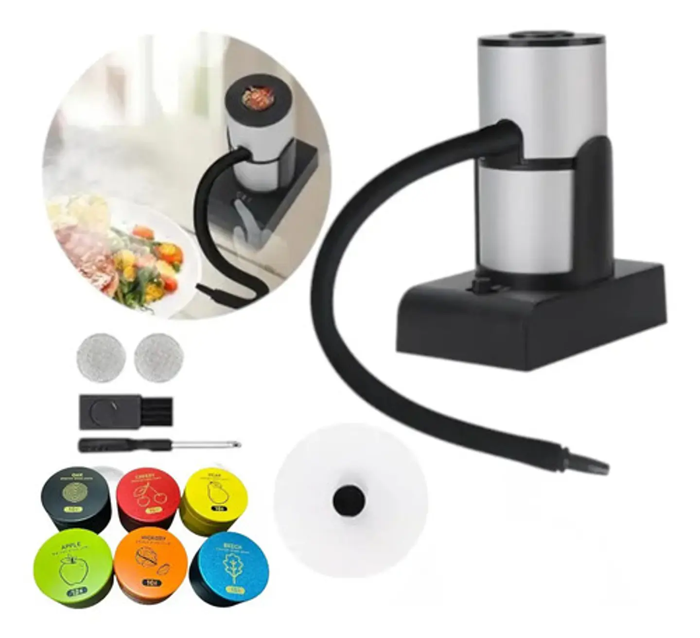 Infusor De Humo Portátil Tugemet Para Cócteles Y Bebidas, Kit De 13 Piezas Gris Oscuro Mate 5
