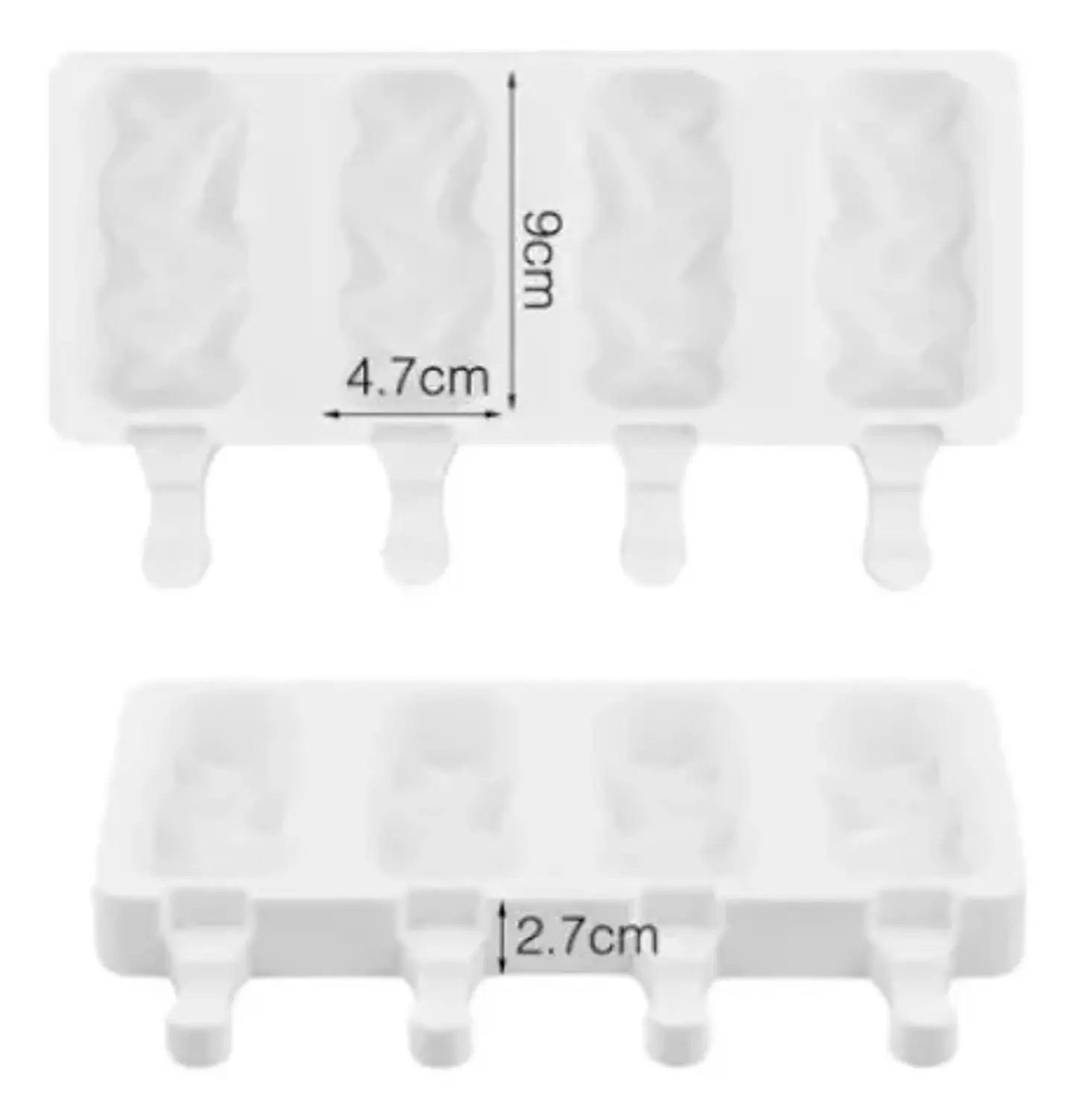 Molde Silicon Paletas Grandes De Helados 4 Porciones 2
