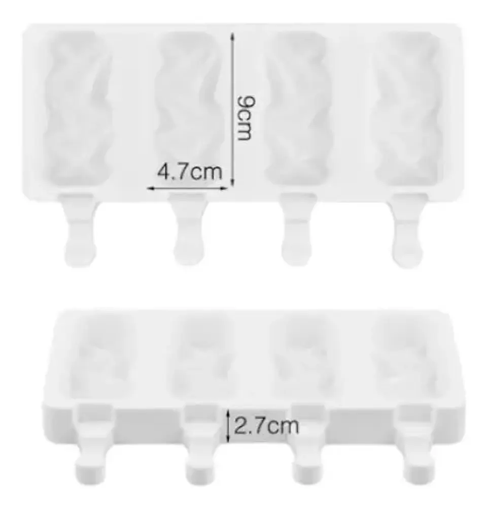 Molde Silicon Paletas Grandes De Helados 4 Porciones 2