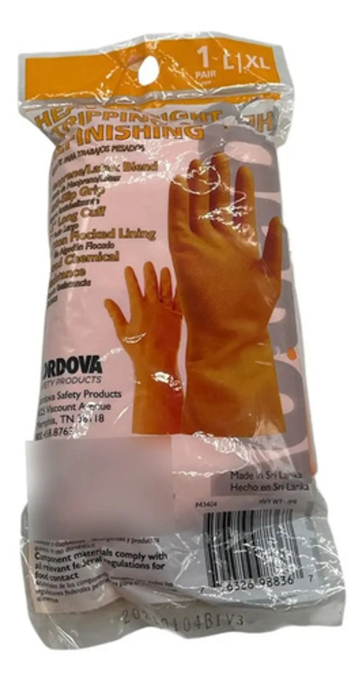 Guantes Látex Naranja Cordova Antideslizantes Hipoalergénicos Talla L/xl 2