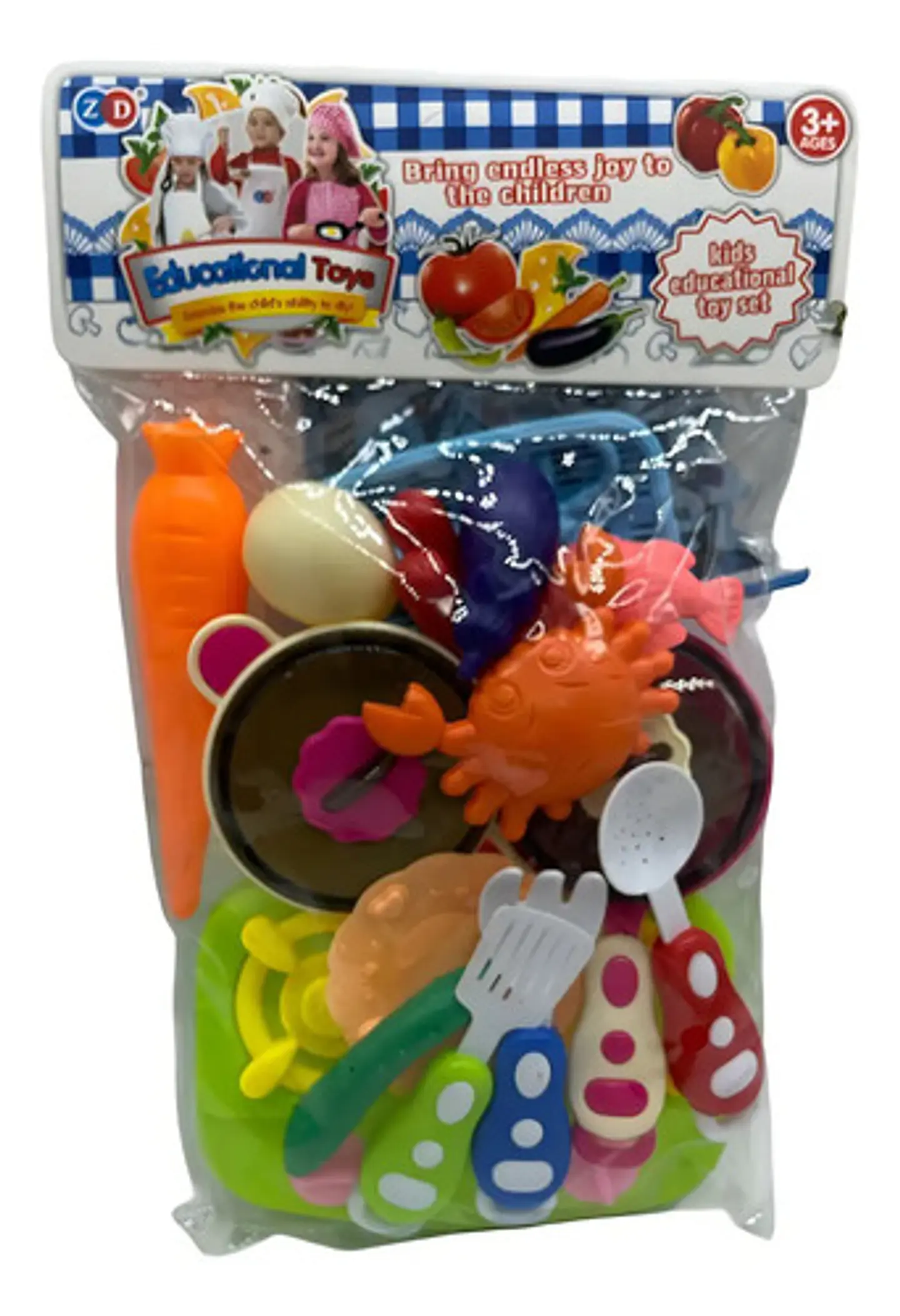 Set De Cocina De Juguete Con Platos Para Niños  Kit De 15 Piezas De Plástico Multicolor Multicolor 2 3
