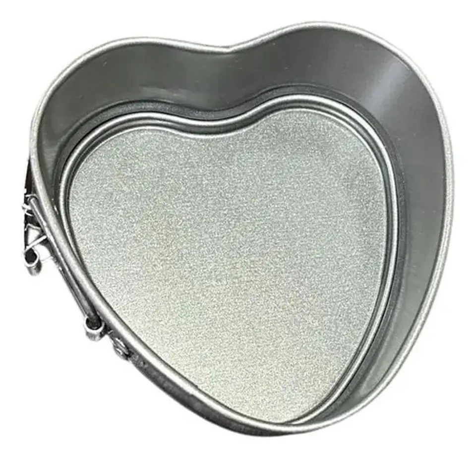 Molde Torta Desmontable Metal 13cm Cuadrado Antiadh Gris Gris-corazon 2