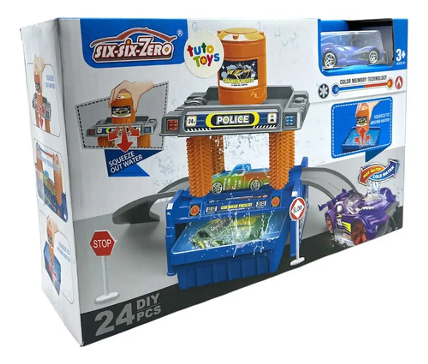 Pista Autolavado Tuto Toys Circuito Carros Cambia Color 660-s100 Azul 2