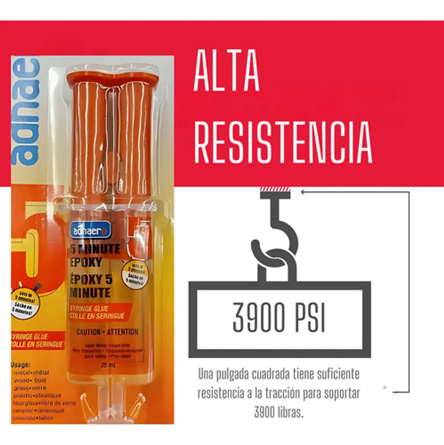 Pegante Epoxico Rapido 5 Minutos Ultra Fuerte Resistente Agua Secado Transparente Adhaero Epoxi5min 9