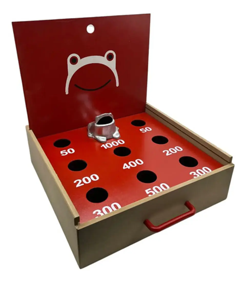Juego De Rana Portátil En Madera Mesa Artesanal Sapito 4