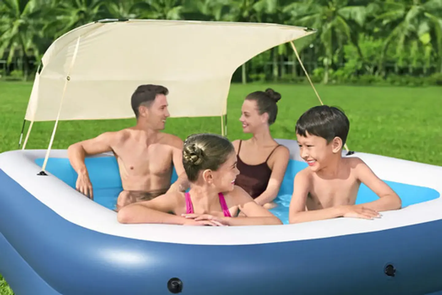 Piscina Alberca Inflable Rectangular Cubierta Bestway Toldo 8