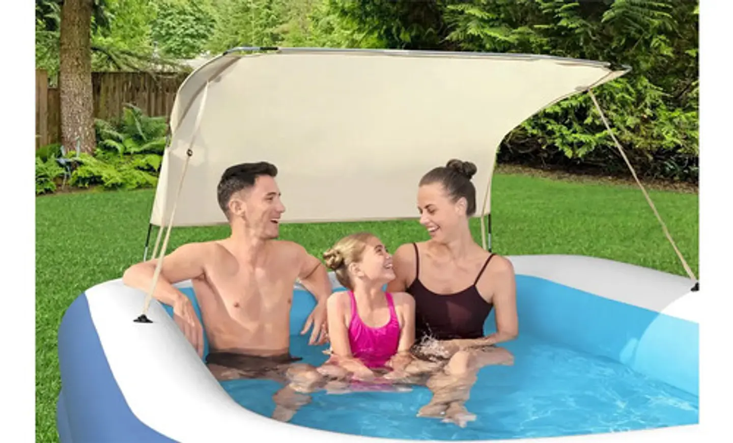 Piscina Alberca Inflable Rectangular Cubierta Bestway Toldo 9