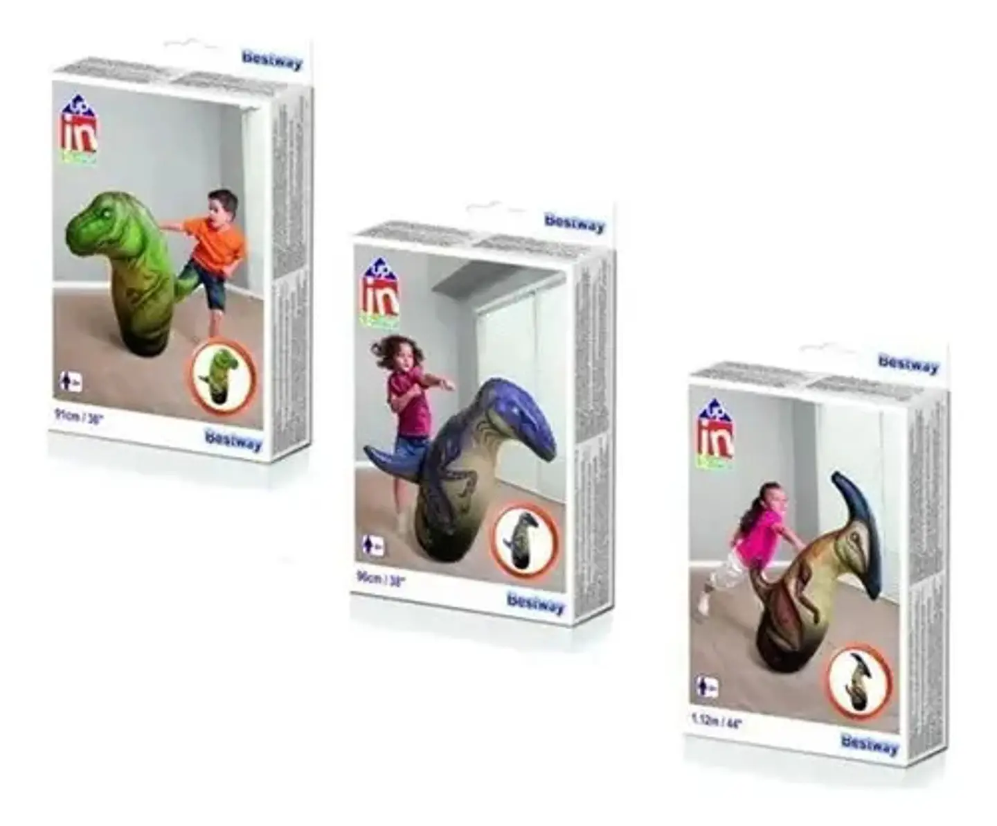 Puching Ball Inflable Dinosaurio 112cm 52287 Parasaurio Color Marrón Claro 5