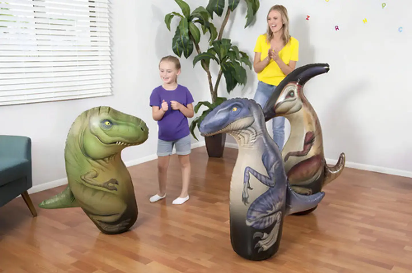 Puching Ball Inflable Dinosaurio 112cm 52287 Parasaurio Color Marrón Claro 11