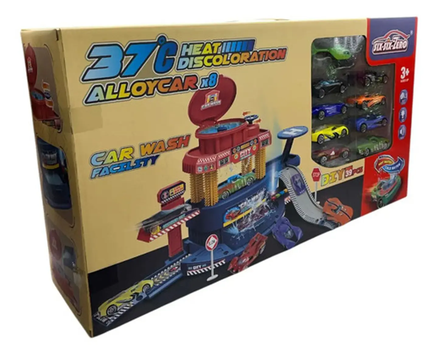 Pista Autolavado Helicoptero Shifters Cambia Color 8 Carros 3