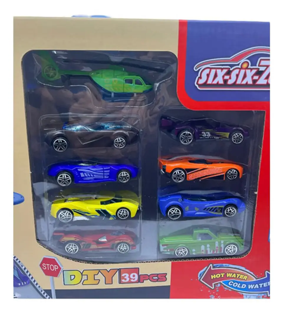 Pista Autolavado Helicoptero Shifters Cambia Color 8 Carros 4