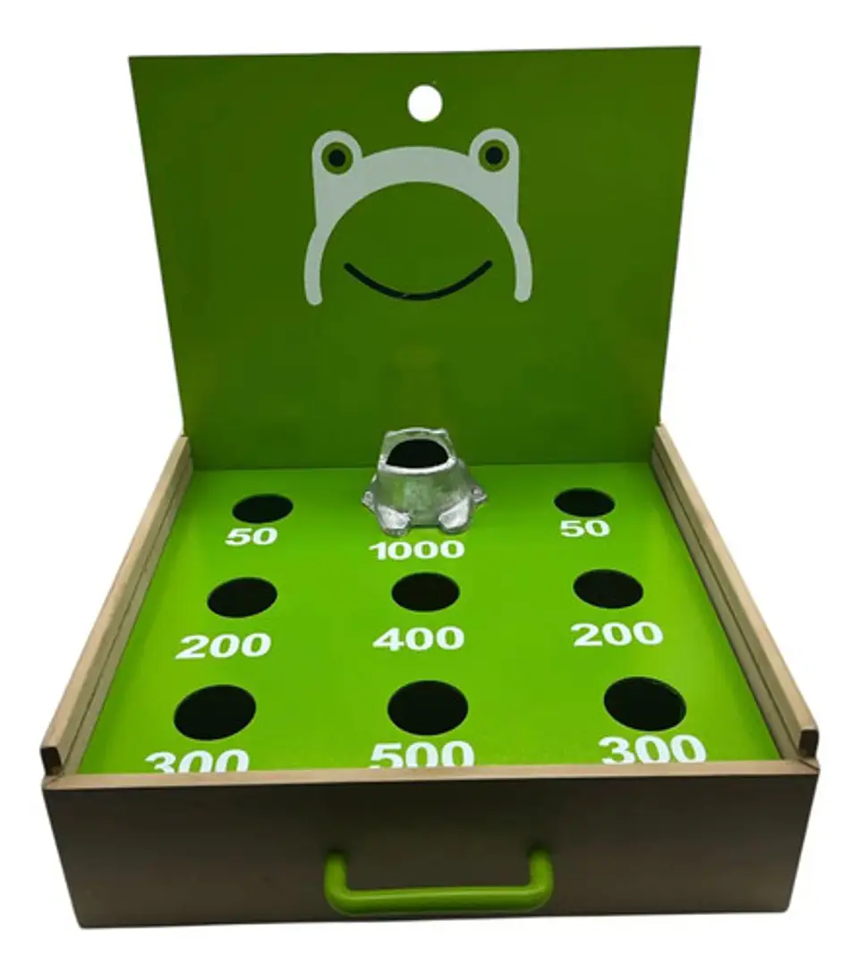 Juego De Rana Portatil En Madera Artesanal Sapito 8
