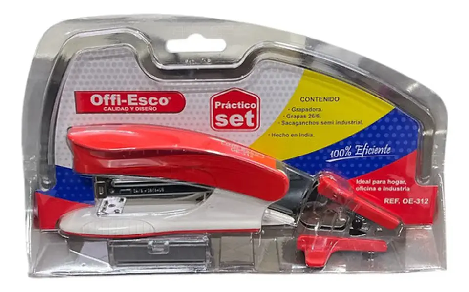 Set Oficina Offi Esco X 3 Cosedora, Ganchos Y Sacaganchos. 11