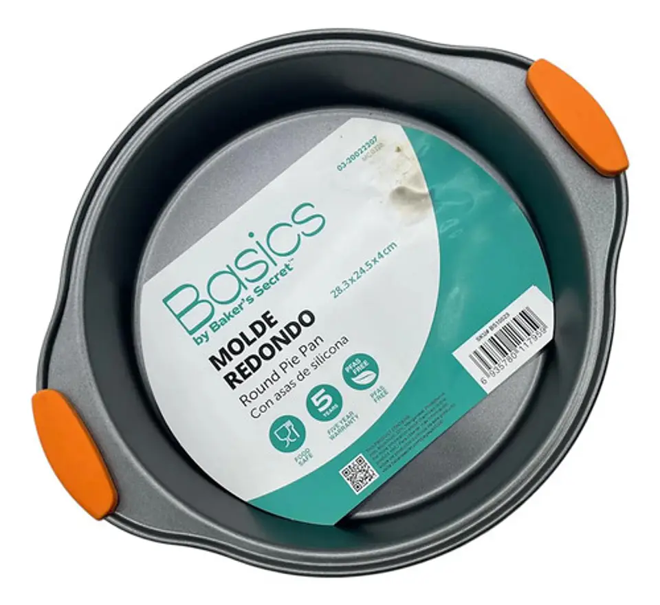 Molde Redondo Metalico Cocina Tortero Asas De Silicona Gris Oscuro 1