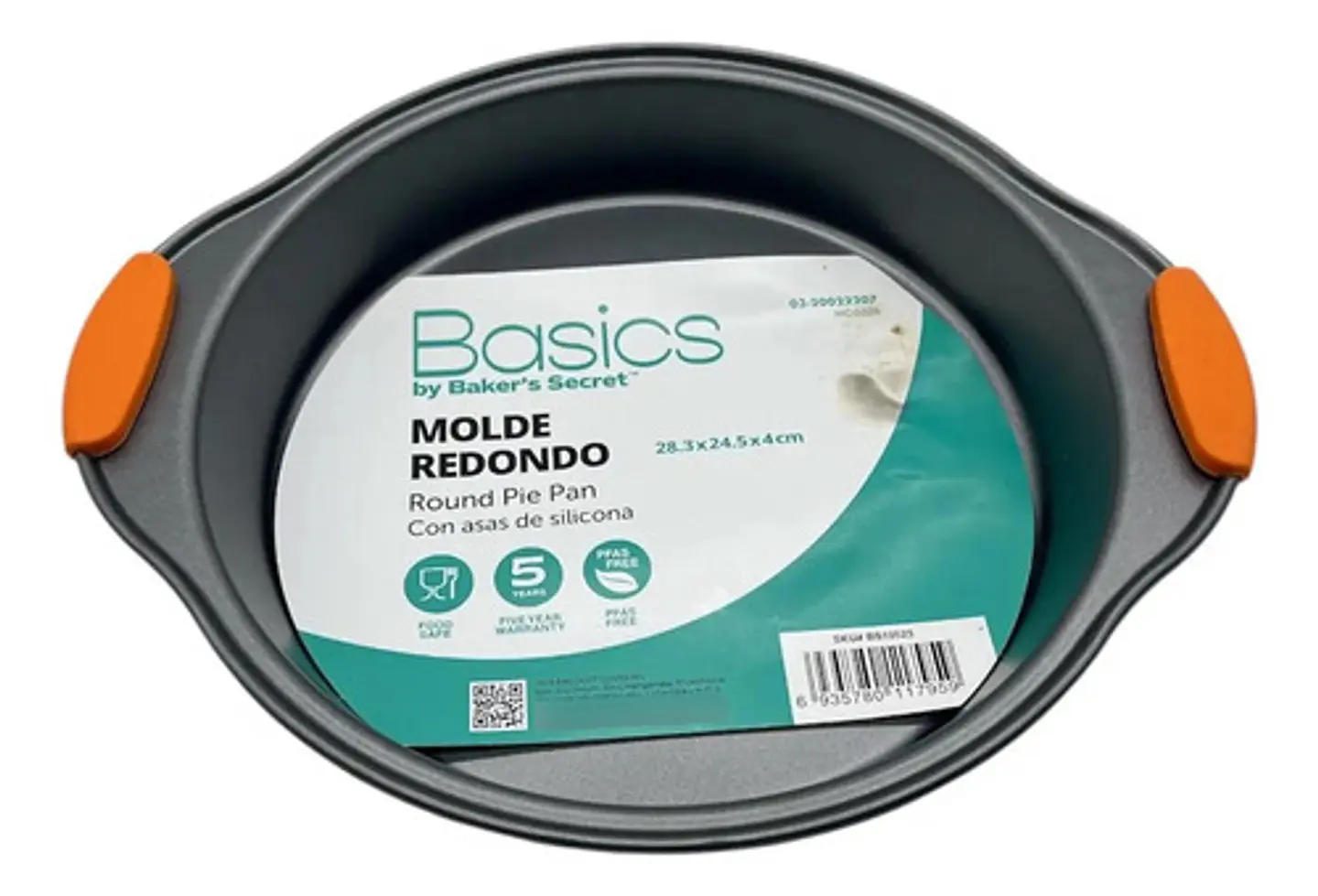 Molde Redondo Metalico Cocina Tortero Asas De Silicona Gris Oscuro 3
