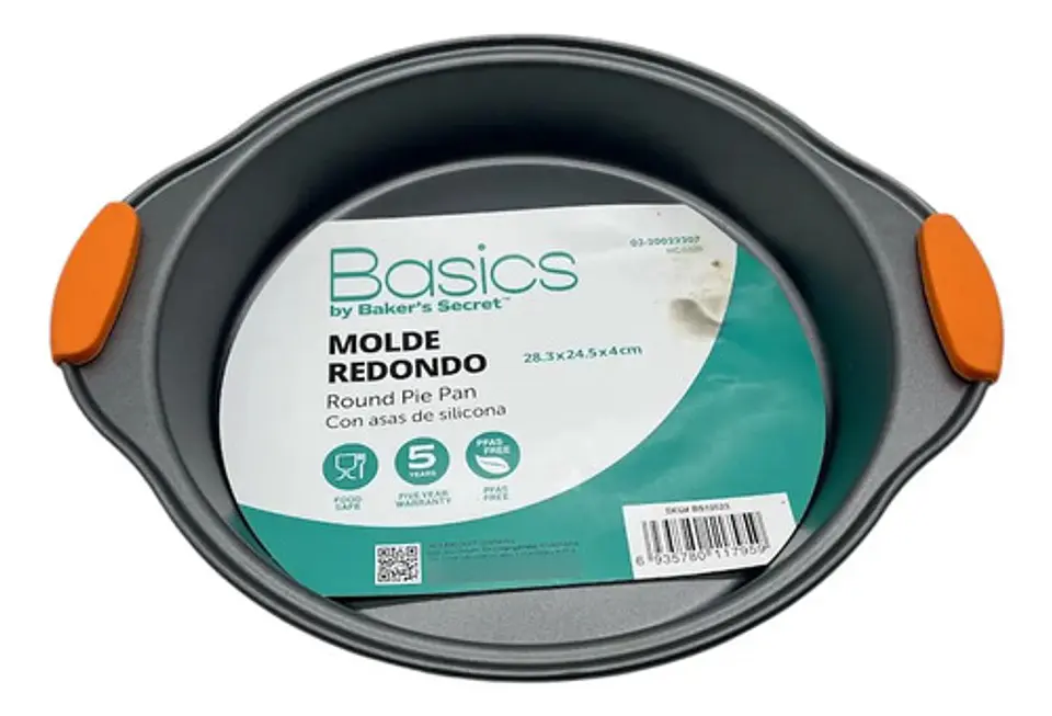 Molde Redondo Metalico Cocina Tortero Asas De Silicona Gris Oscuro 3