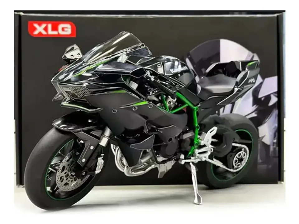 Kawasaki Ninja H2r 32cm Humo Luz Sonido Movimiento 1:6 Black 2