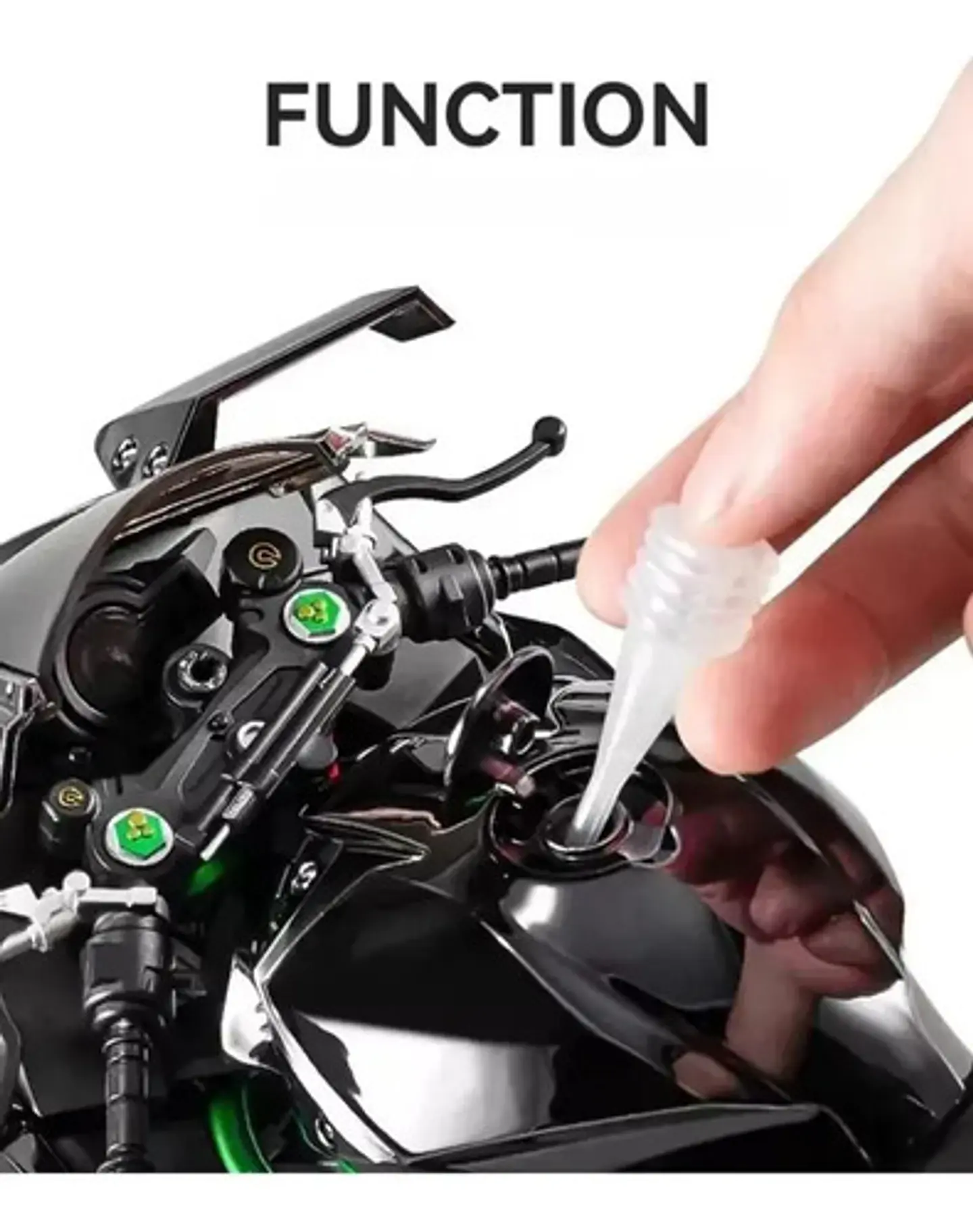 Kawasaki Ninja H2r 32cm Humo Luz Sonido Movimiento 1:6 Black 4