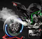 Kawasaki Ninja H2r 32cm Humo Luz Sonido Movimiento 1:6 Black - Miniatura 5