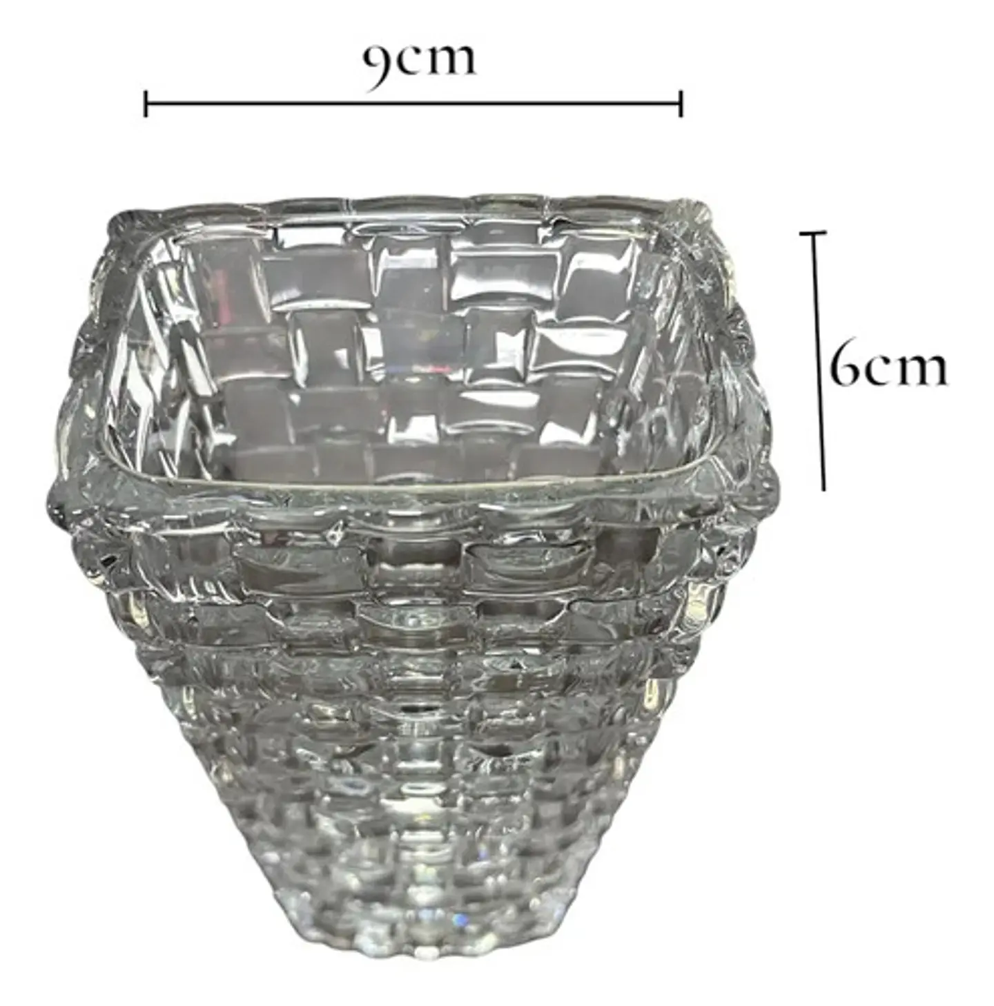 Florero Jarrón Decorativo Minimalist Moderno 19cm Cristal Trenza 3