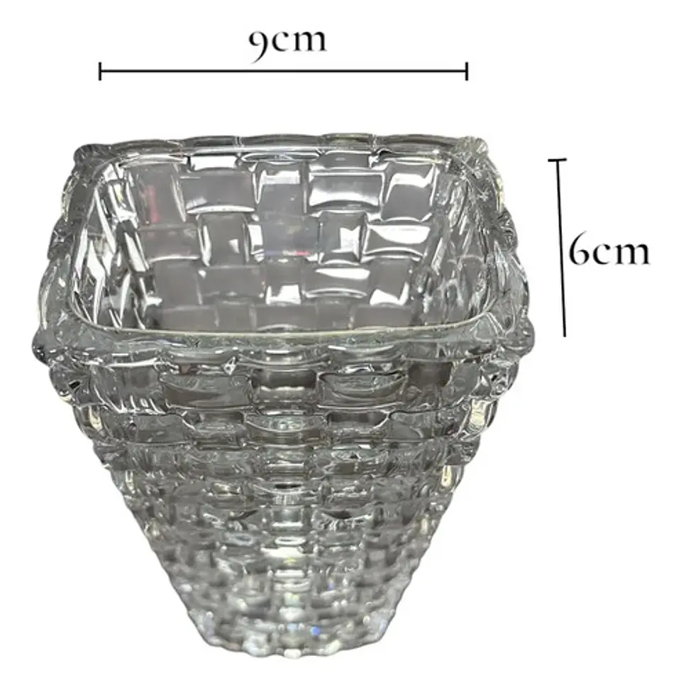 Florero Jarrón Decorativo Minimalist Moderno 19cm Cristal Trenza 3