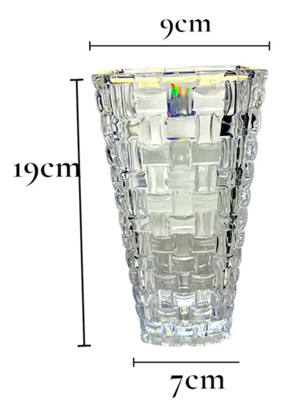 Florero Jarrón Decorativo Minimalist Moderno 19cm Cristal Trenza 6