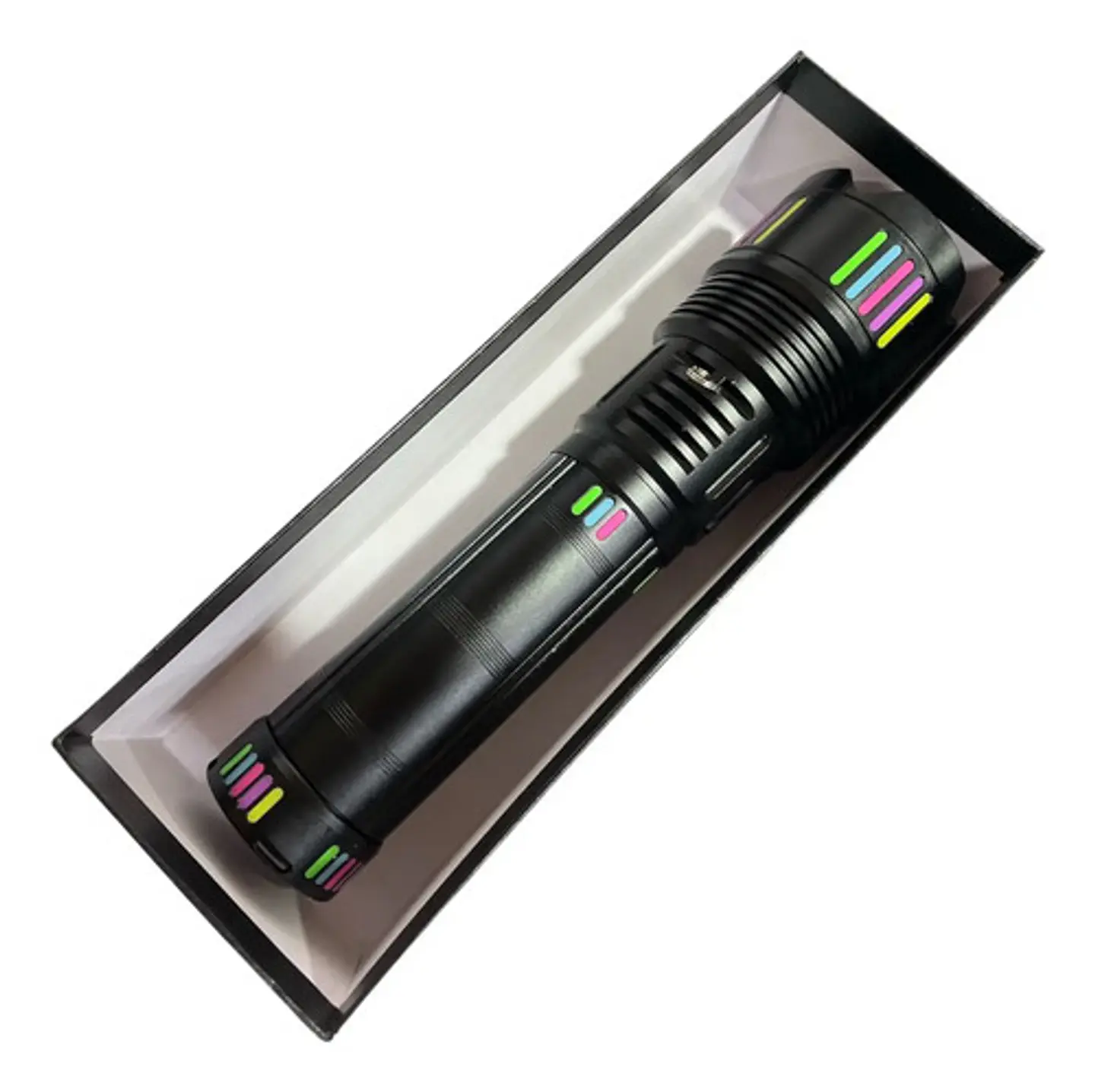 Linterna Led Recargable Puerto Usb Portable Grande Blanco Negro 3