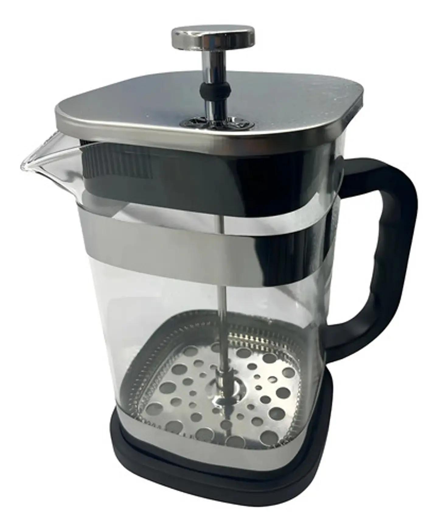 Cafetera Embolo Prensa Francesa 1000cc Vidrio Negra Color Ne Color Negro/cuadrado 1