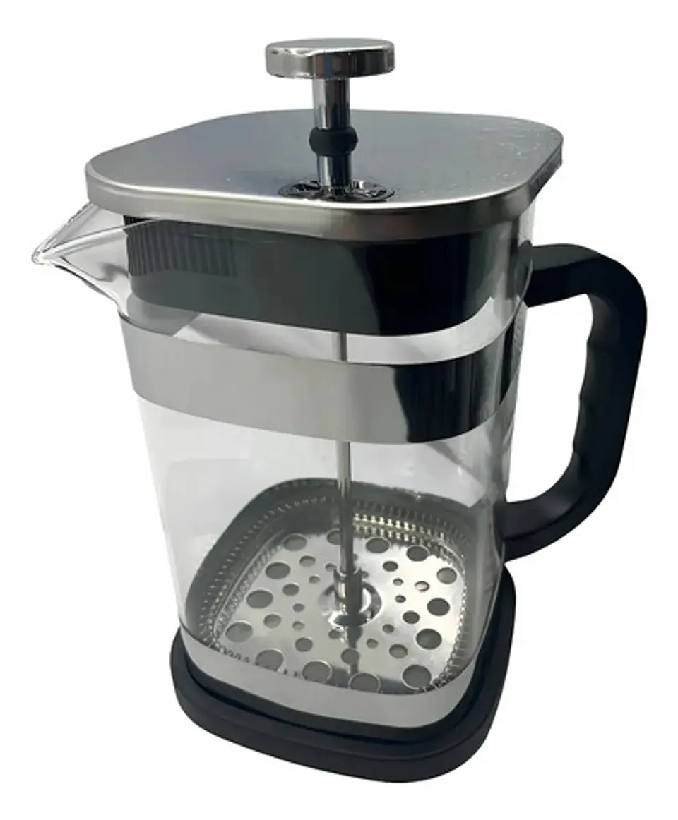 Cafetera Embolo Prensa Francesa 1000cc Vidrio Negra Color Ne Color Negro/cuadrado 1