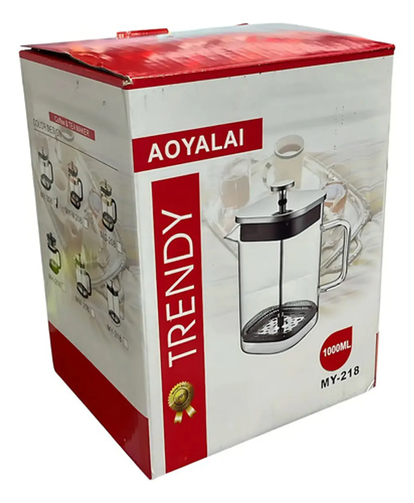 Cafetera Embolo Prensa Francesa 1000cc Vidrio Negra Color Ne Color Negro/cuadrado 5