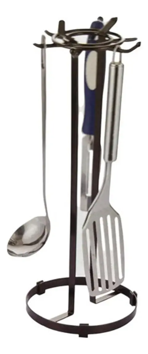 Base Utensilios Cocina Cucharones 6 Piezas Con Base De Acero