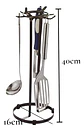Base Utensilios Cocina Cucharones 6 Piezas Con Base De Acero - Miniatura 3
