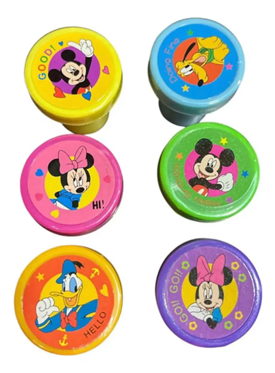 Kit Sellos Didacticos Personajes Micky Mouse X6 Unidades 2