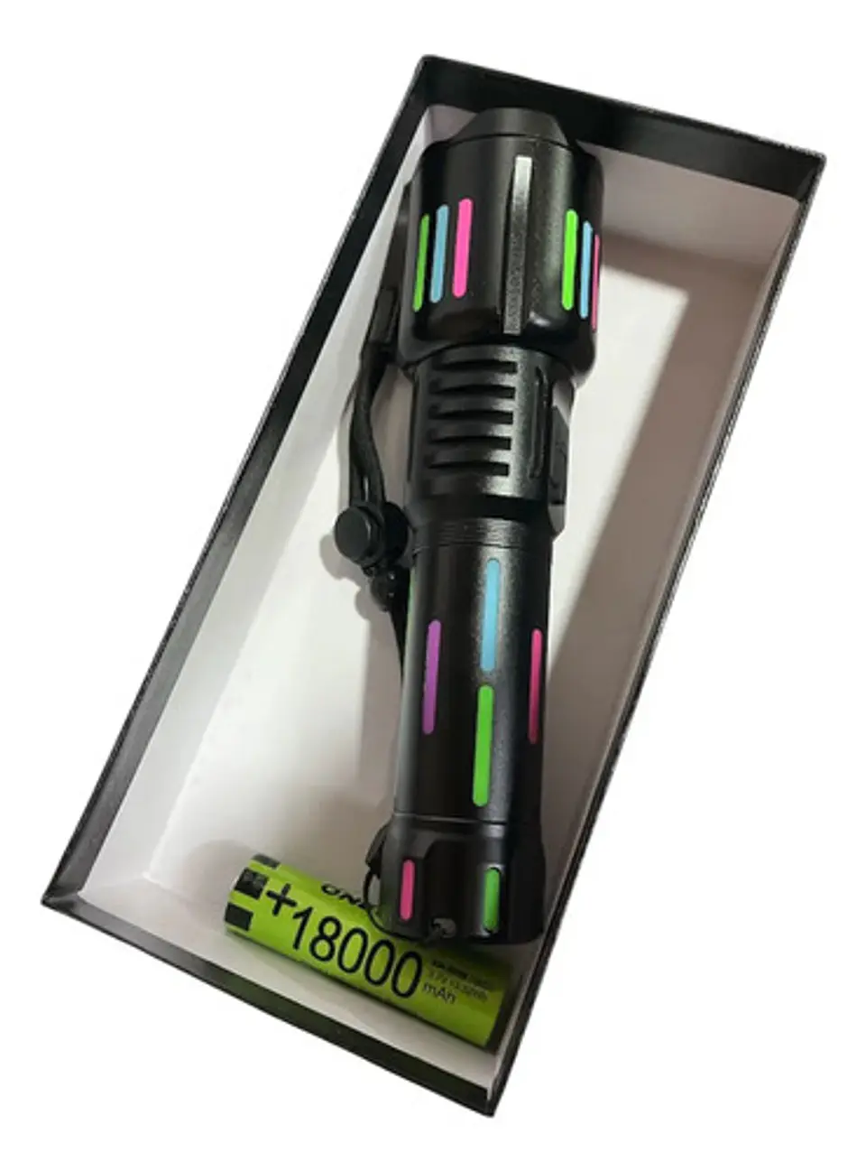 Linterna Led Ajustable Zoom Recargable Super Brillo Usb Blanco Negro 3