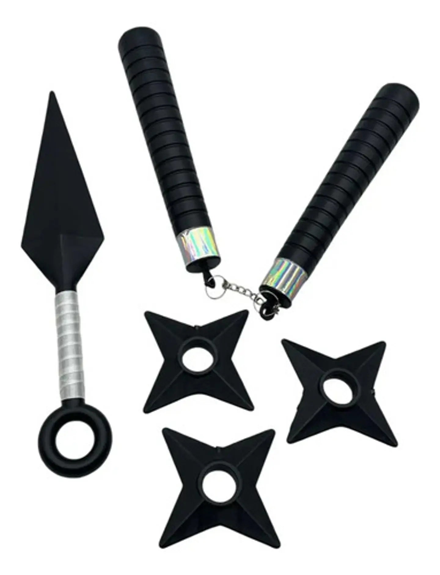 Set De Ninja Disfraz Con Chaleco X7 Piezas Chacos Estrellas 2