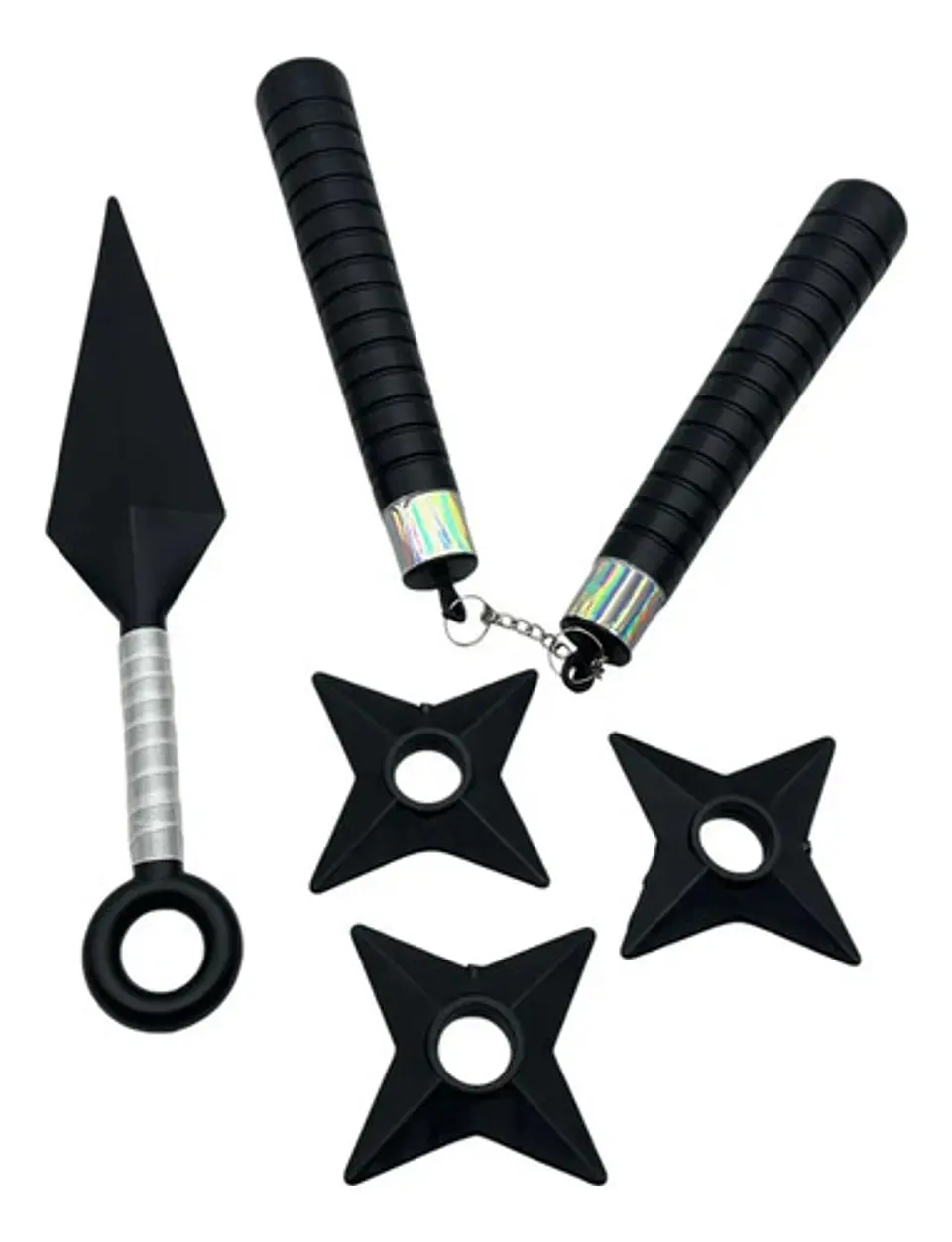 Set De Ninja Disfraz Con Chaleco X7 Piezas Chacos Estrellas 2