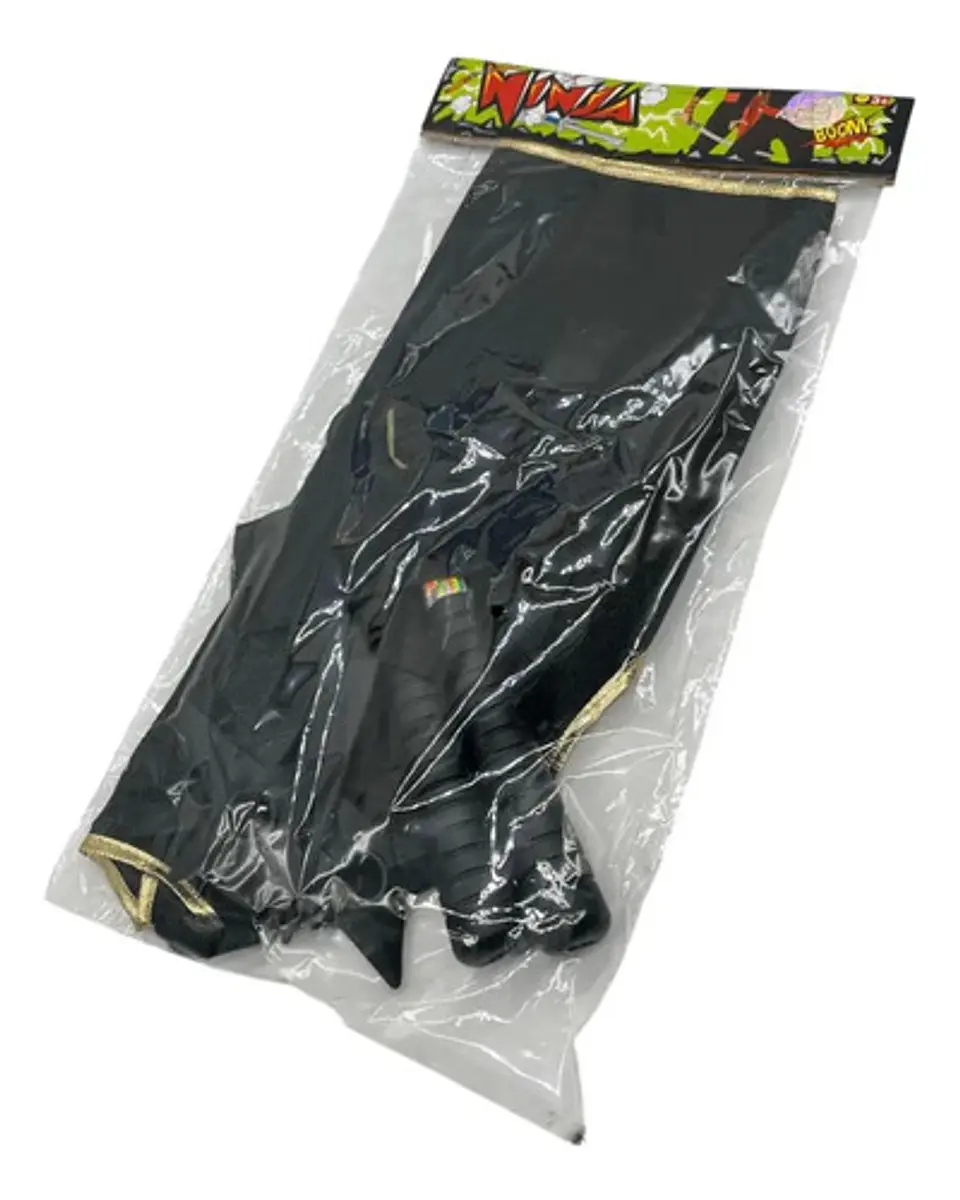 Set De Ninja Disfraz Con Chaleco X7 Piezas Chacos Estrellas 3
