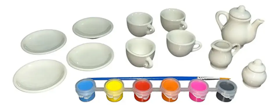 Set De Tazas De Te Para Pintar Ceramica 15 Pcs 1