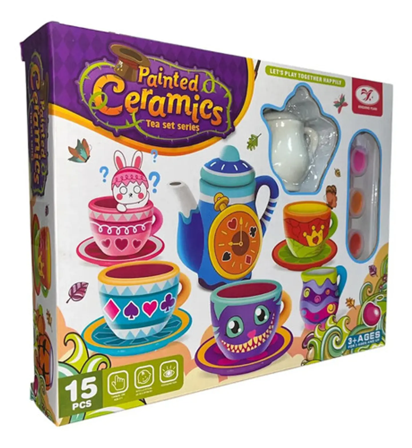 Set De Tazas De Te Para Pintar Ceramica 15 Pcs 4