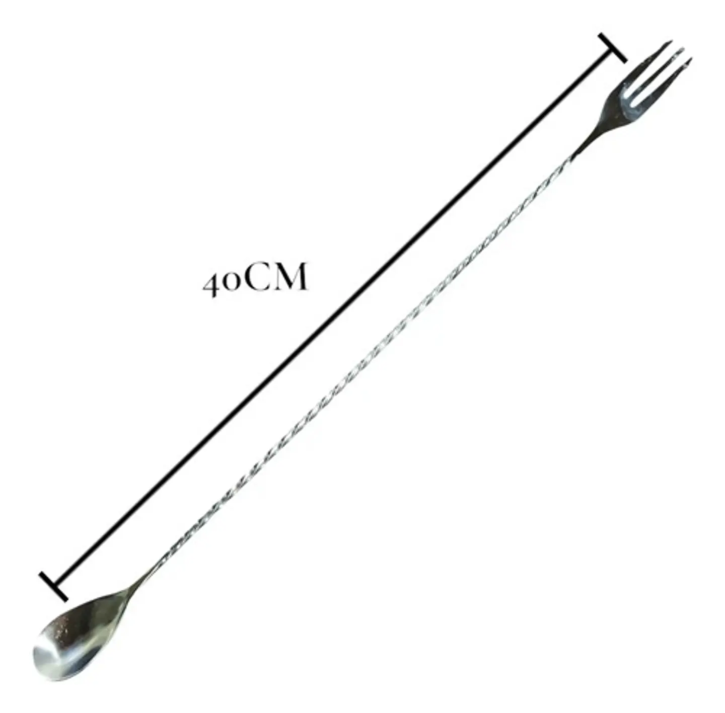 Cuchara/tenedor Cocteles Vatidora Metalica 40cm Plateado 4