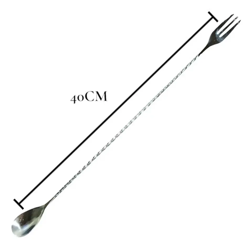 Cuchara/tenedor Cocteles Vatidora Metalica 40cm Plateado 4